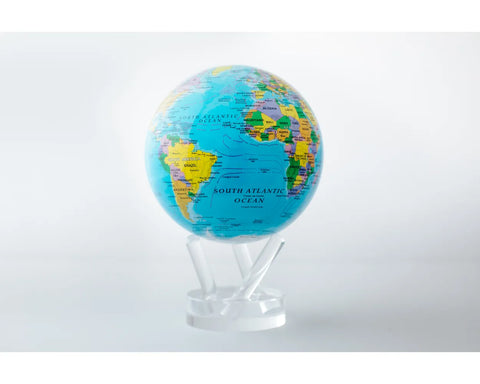 Mova - Spinning Globe - Blue Political Map