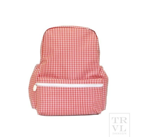 TRVL Design - Backpack - Red Gingham