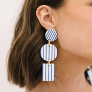 Blue Stripe Harbor Earrings