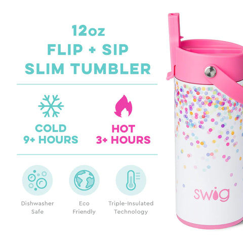 Swig Life - Flip + Sip Slim Tumbler - Confetti