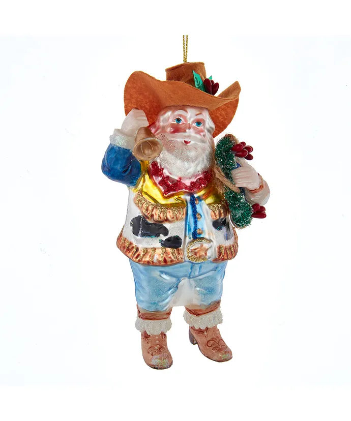 Cowboy Santa Ornament