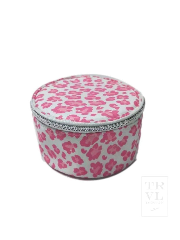 TRVL Design - Round Jewel Case - Pink Cheetah