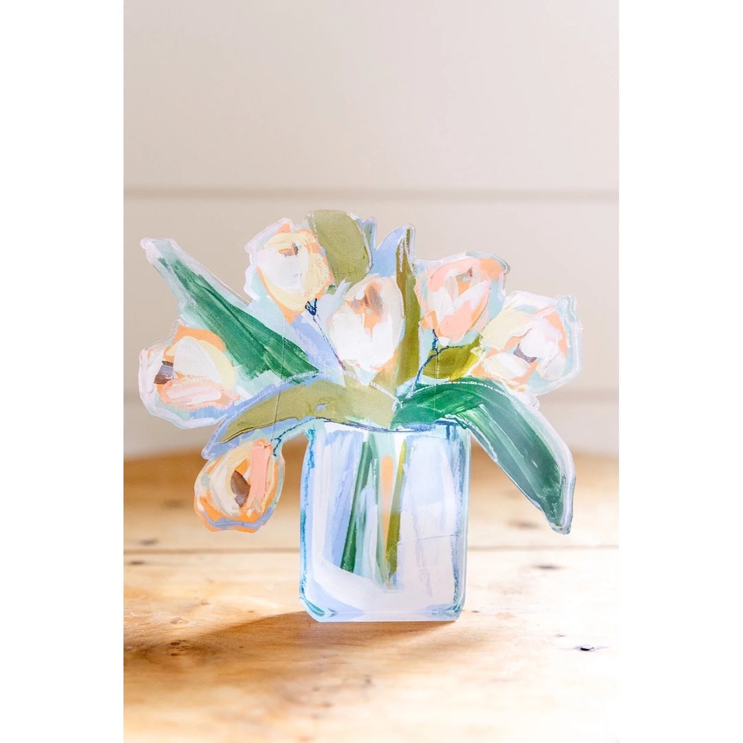 Lauren Dunn - Acrylic Bloom Block - White Tulips