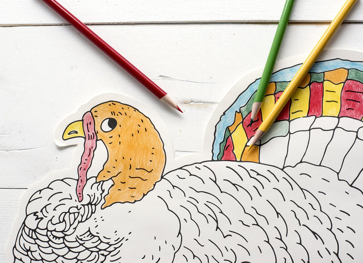 Hester & Cook Coloring Die-Cut Turkey Placemats