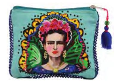 Celebrate Frida - Turquoise Small Zip Pouch