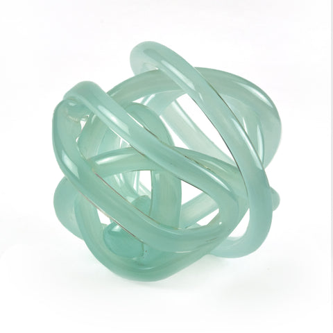 Hand Blown Glass Knot - Turquoise